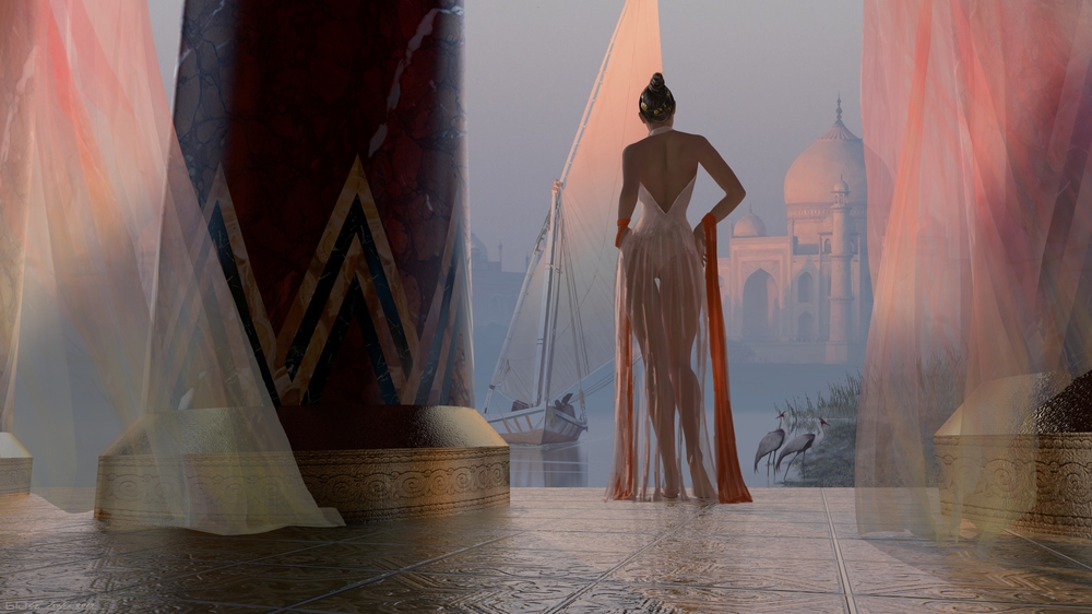 Woman, Lake and Dawn