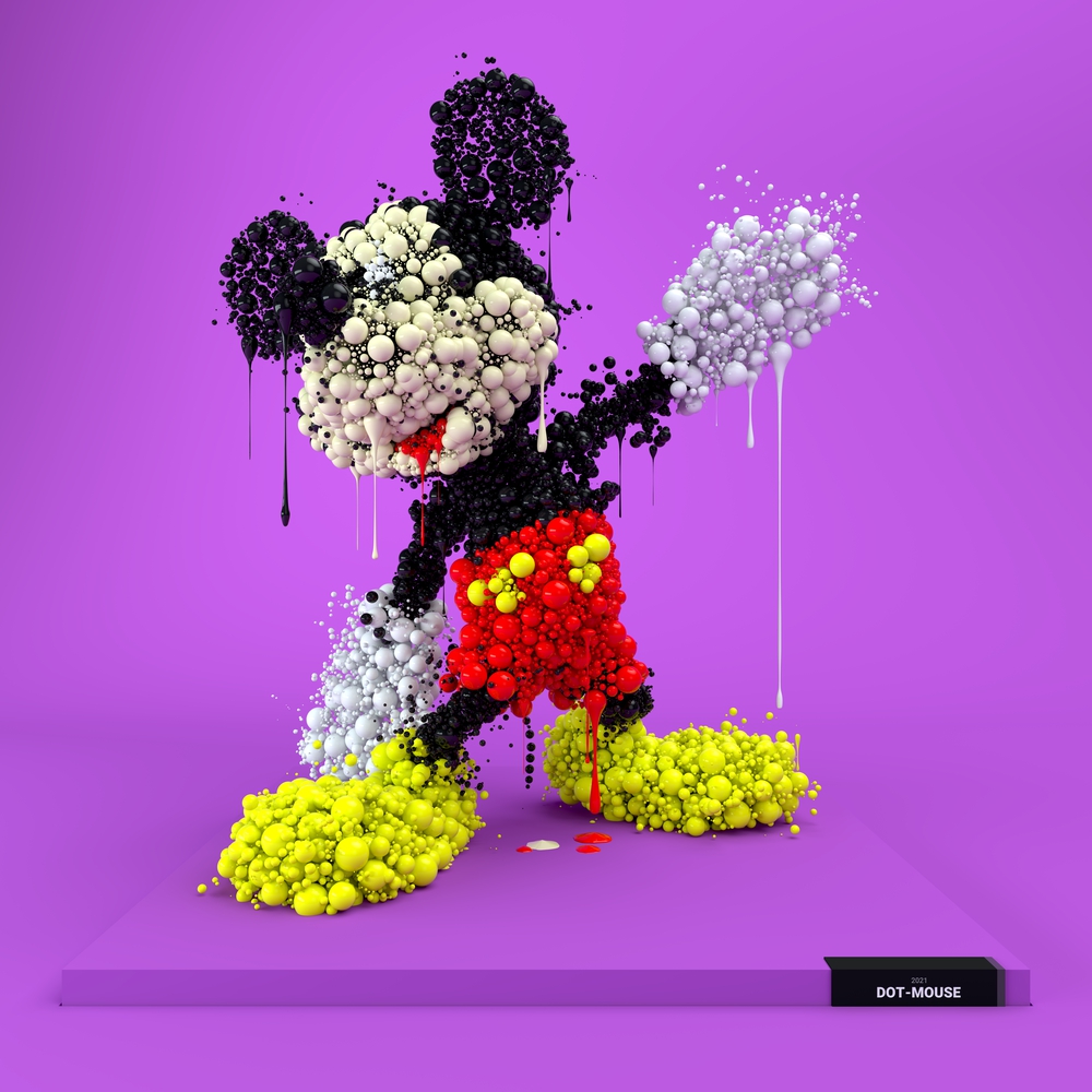 Dot-Mouse Poster - Pink Color-Way