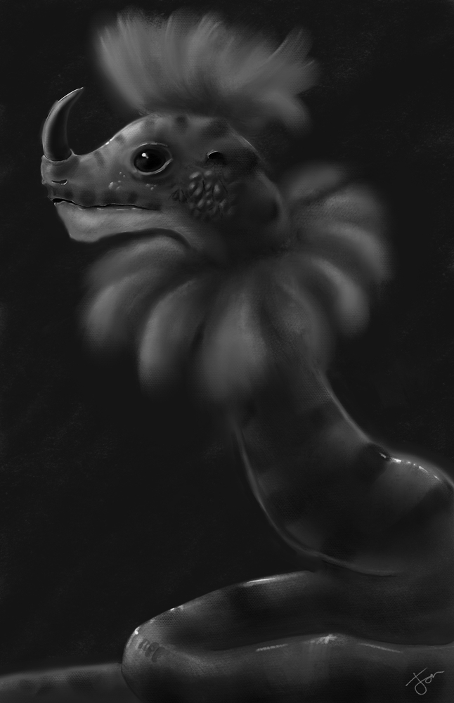 Rare feathered horn snake